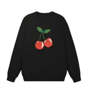 Minimalist Cherry Everyday Versatile Sweatshirt — Black