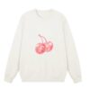 Sweet-Style Creative Cherry Design Sweatshirt — Cream White