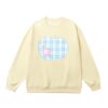 Plaid Apple And Star Design Sweatshirt — Light Yellow