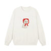 Soft Pure Cotton Sweatshirt With Animal Print – White
