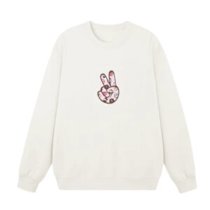Unique Creative Print Sweatshirt — White